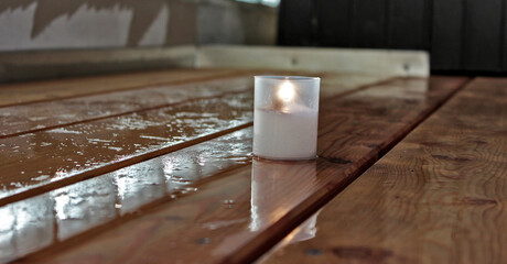 candle on the floor