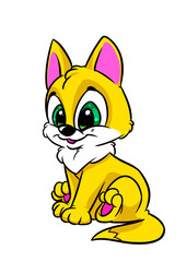 Kitten cat animal bow cartoon illustration