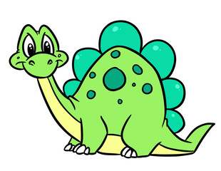 Dinosaur cute little stegosaurus cartoon illustration