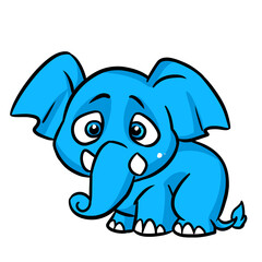 little elephant sad longing cartoon illustration