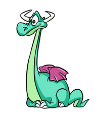 dragon character fairy tale lies cartoon illustration