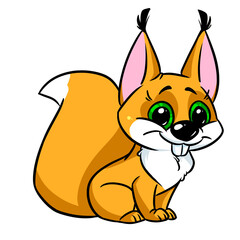 Little funny squirrel cartoon illustration