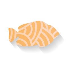 Colored fish icon. An abstract design or decoration element