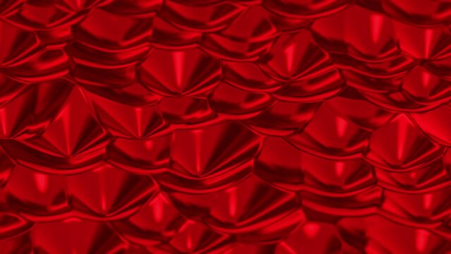Moving Red Metallic Scales Pattern Tile Background