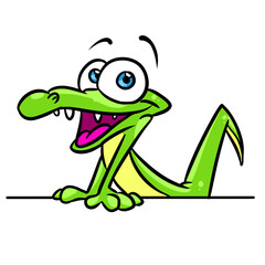 Cheerful little crocodile Animal character cartoon illustration
