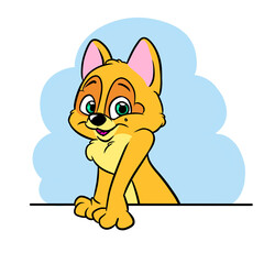 Kitten little character animal cartoon illustration