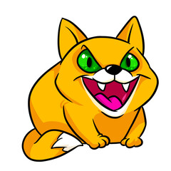 Cat predator cartoon illustration Animal character