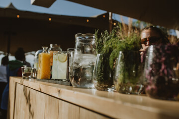 Wedding reception outdoor bar