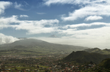 Fototapeta premium Tenerife, landscape of the north east part of the island from around Mirador De Jardina viewpoint on a border of Anaga forest park 