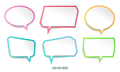 Speech bubbles text cute color