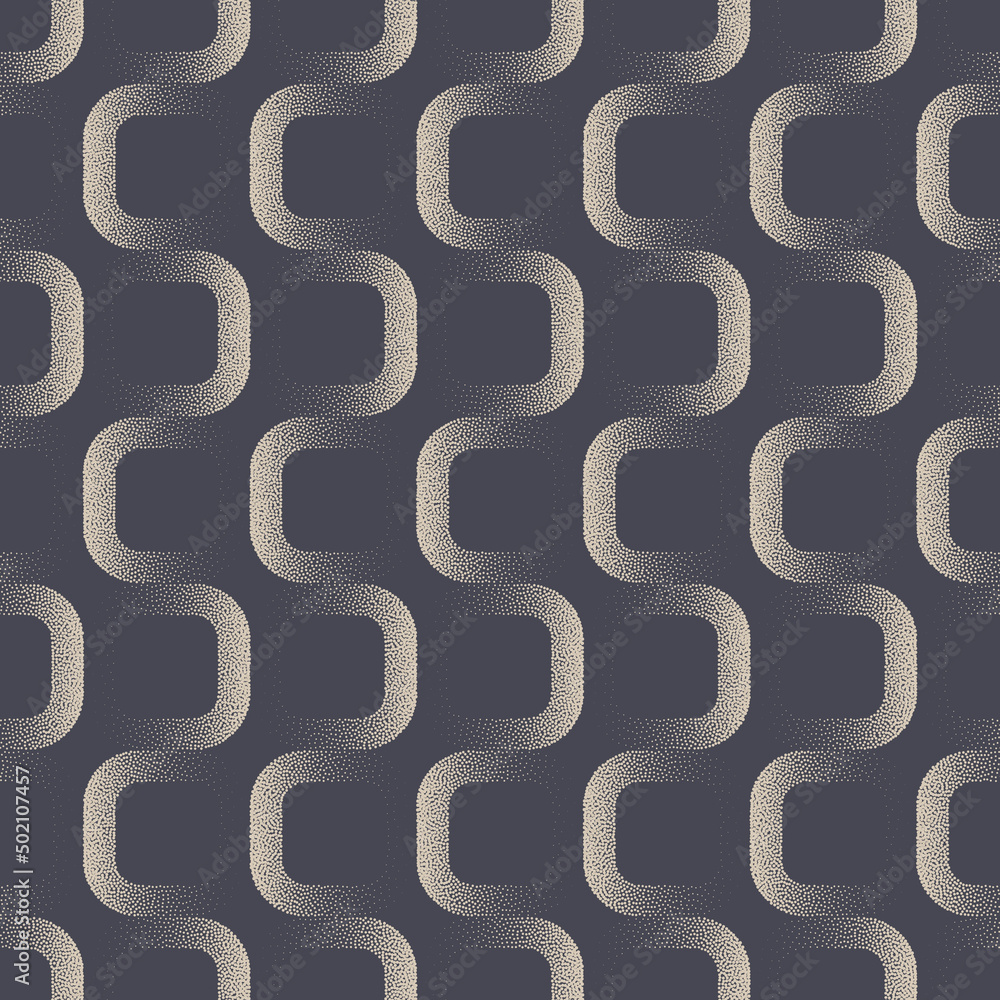 Aufkleber 50s 60s 70s old fashioned seamless pattern vector linear rounded squares abstract background. retro 