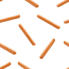 Sausage isolated on white background, SEAMLESS, PATTERN