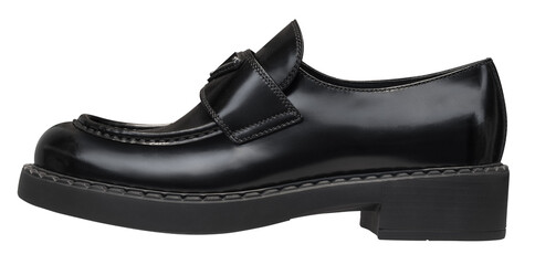 Isolated Plain Black Ladies Brogue Shoe - 502108075