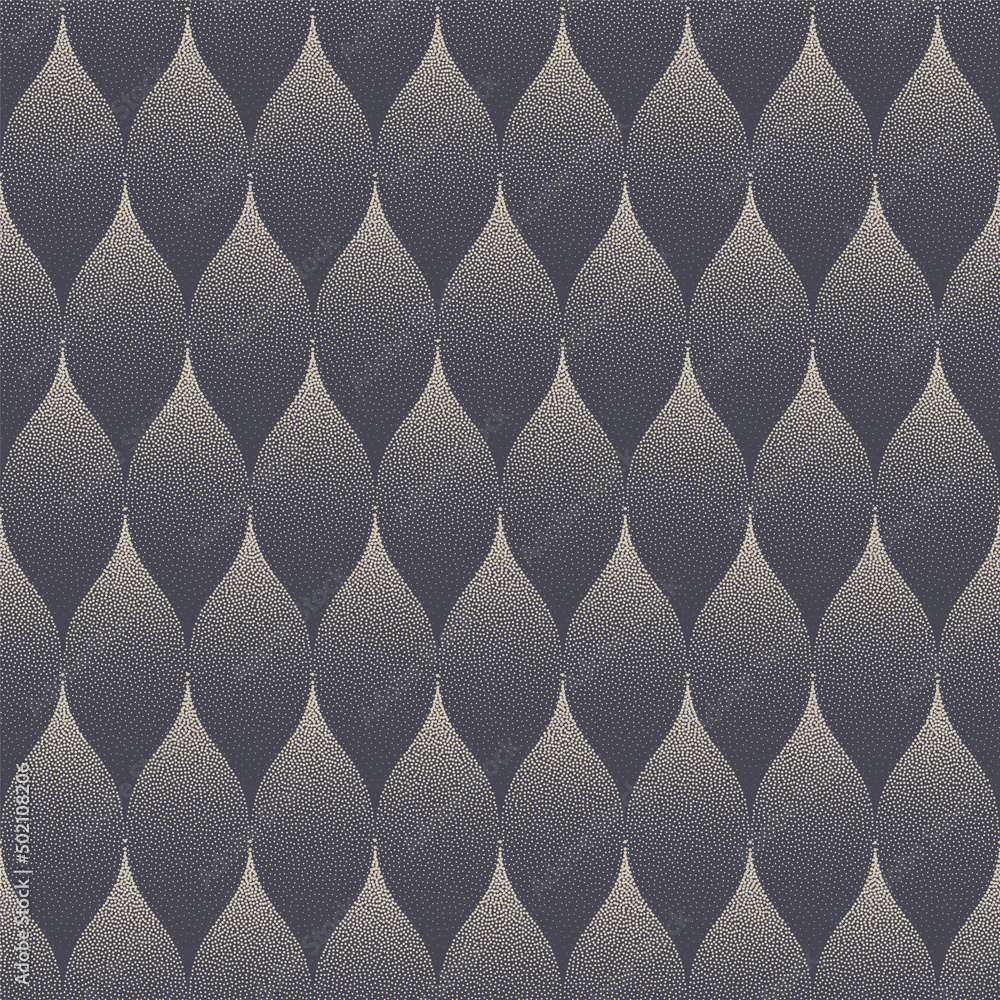 Poster modern scale pattern vector seamless retro stippled art abstract background. aesthetic oriental wavy