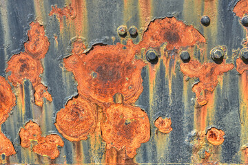 Rost, rostig, verrostet, Flugrost, Eisen, Eisenplatte, Dampflok, Farbe, abgeplättert, schwarz,...