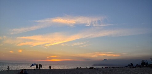 beach sun cloud sunset landscape horison sea