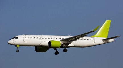 Fototapeta premium Landing passenger plane at the airport