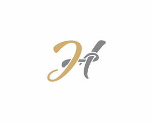 JH or HJ Letters Logo Icon 010