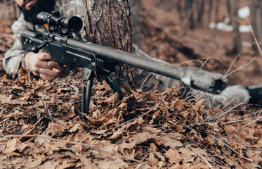 sniper rifle in the hands