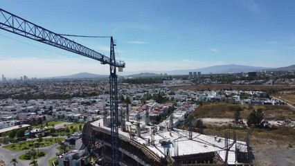 Tower crane in construction 