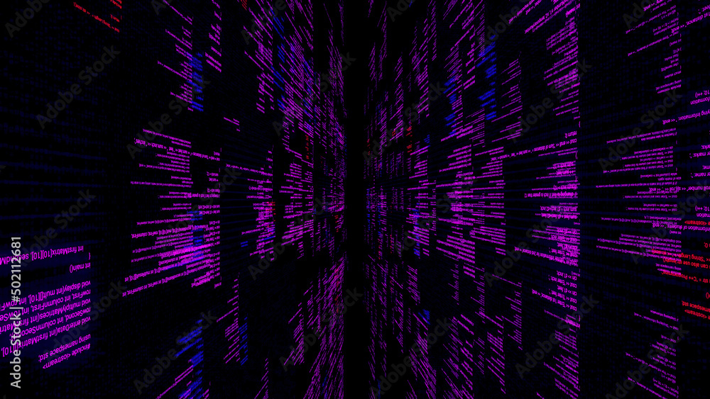 Aufkleber abstract digital data processing on black background, seamless loop. animation. digitally generated 