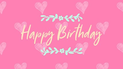 Happy birthday retro vector illustration for celebration various different background, invitation card, houshold element, party related item