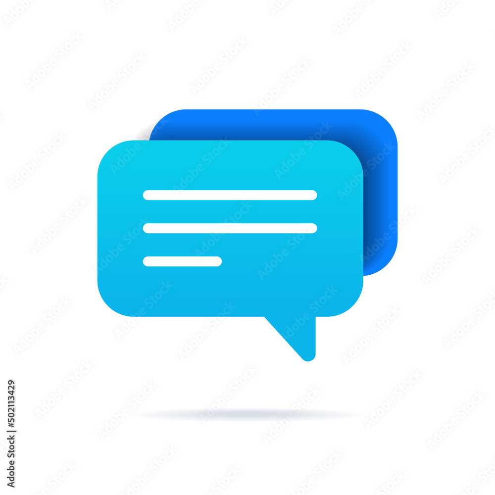 Poster Chat Message Bubble Vector Icon. Communication icon. Talk bubble, dialog. Web icon. Online communication. Conversation, SMS, Notification, Group Chat. Chatting symbol.