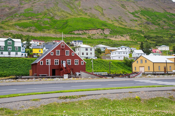 town of Siglufjordur in Nordic Iceland