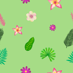 seamless tropical abstract green background