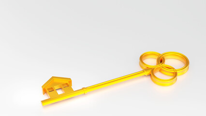 House shape key, Investment property, Mortgage real estate concept. 3D rendering.