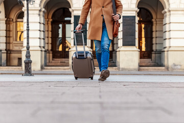 Businessman with suitcase