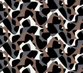 Seamless polka dot pattern, brush stroke print. 