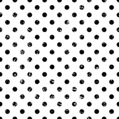 Vector seamless pattern polka dot, grunge texture. Design for textile, wallpaper, wrapping paper, stationery.