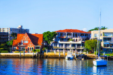 Fototapeta premium Syd West river waterfront houses