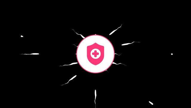 spermatozoa attack circle, protection, schematic animation on a transparent background