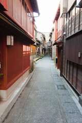 金沢市主計町茶屋街の街並み
