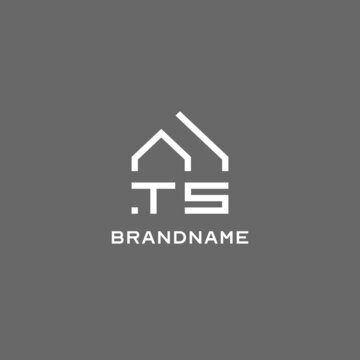 Monogram TS house roof shape, simple modern real estate logo design