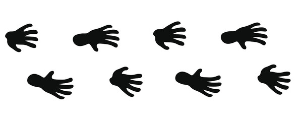 Gorilla foot print in black color. Monkey front and back paw © Yulia Zelinskaya