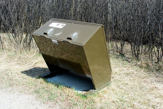 Bear and Wildlife Proof Garbage and Recycling Disposal Box in Parks Area