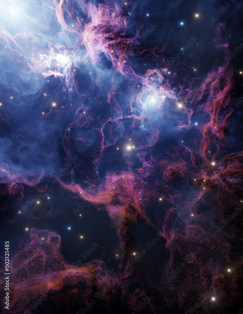 Sticker nebula in outer space, planets and galaxy