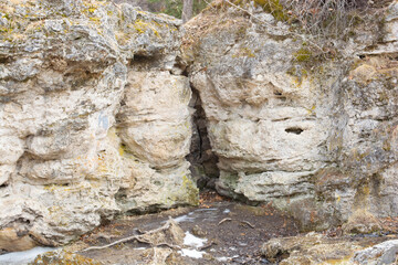 Spring Rock Formation from Minerals - Stream Rock Carved