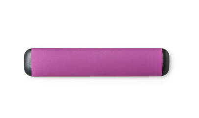 Purple disposable electronic cigar on white background