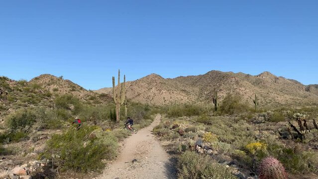 Bikers on a Trail in Phoenix Arizona