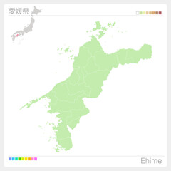 Fototapeta na wymiar 愛媛県の地図・Ehime Map