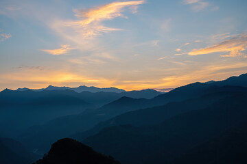 Sunrise landscape around Alishan, Chiayi