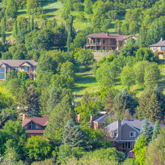 Square Mountainside mansions in Salt Lake City in Utah valley