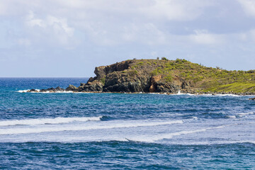 Fototapeta na wymiar Beautiful landscape view of U.S. Virgin Islands National Park on the island of Saint John during the day.