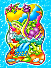 Cute and colorful dinosaurs