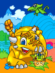 Cute and colorful dinosaurs