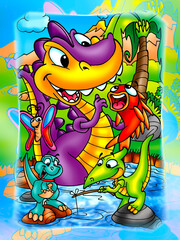 Cute and colorful dinosaurs